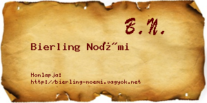 Bierling Noémi névjegykártya